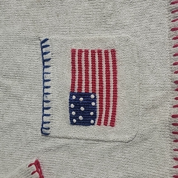 MARISA Christina Button Front Amish American Cross Stitch Cardigan size Medium - Picture 4 of 10